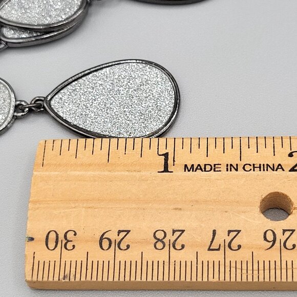 Womens Jewelry Silver Tone Cable Link Chain Fashion Necklace Drop Charms 15" - Picture 8 of 10